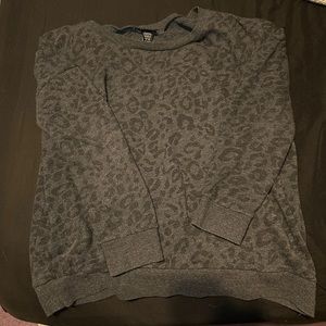 Grey Cheetah Print Sweater